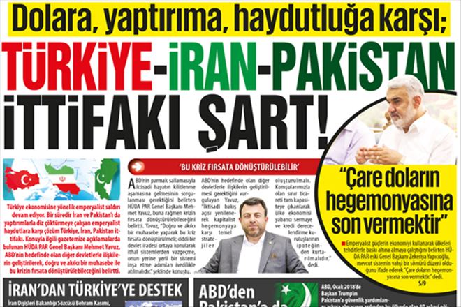 Doğru Haber´in bu günkü manşet haberi:Türkiye, İran, Pakistan ittifakı şart!