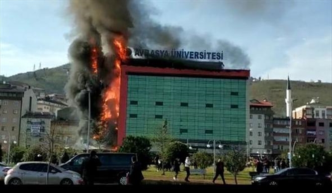Trabzon´da üniversitede yangın