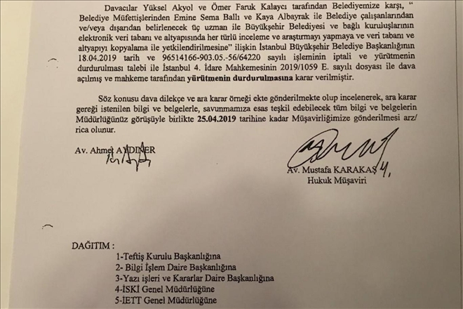 Veri kopyalama işlemini durduran mahkeme kararından sonra İmamoğlu´ndan yeni talimat... Belge Independent Türkçe´de