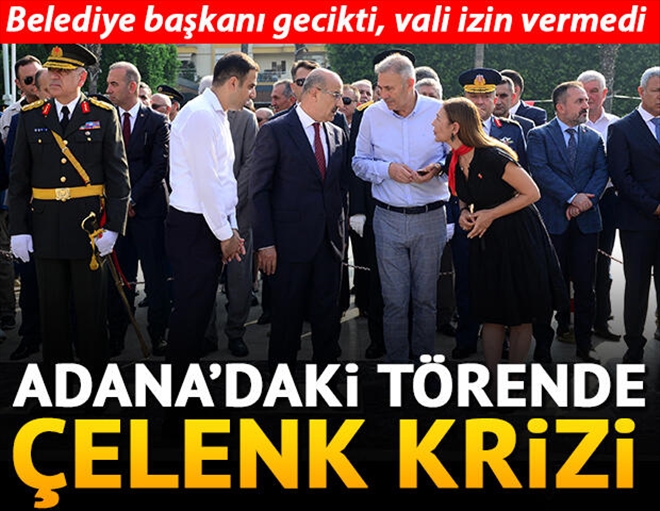 ADANA´DA 30 AĞUSTOS TÖRENİNDE ÇELENK KRİZİ